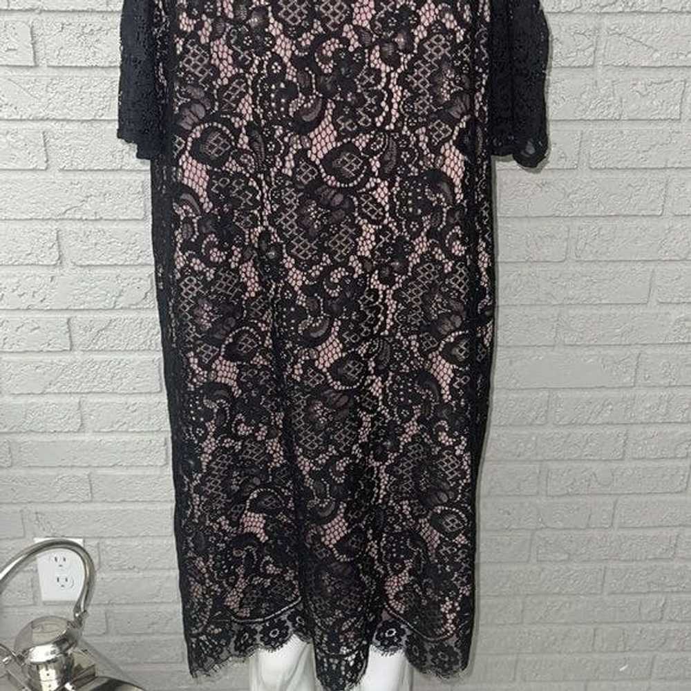 Other Loft Lace Cold Shoulder Black Dress Size 12 - image 5