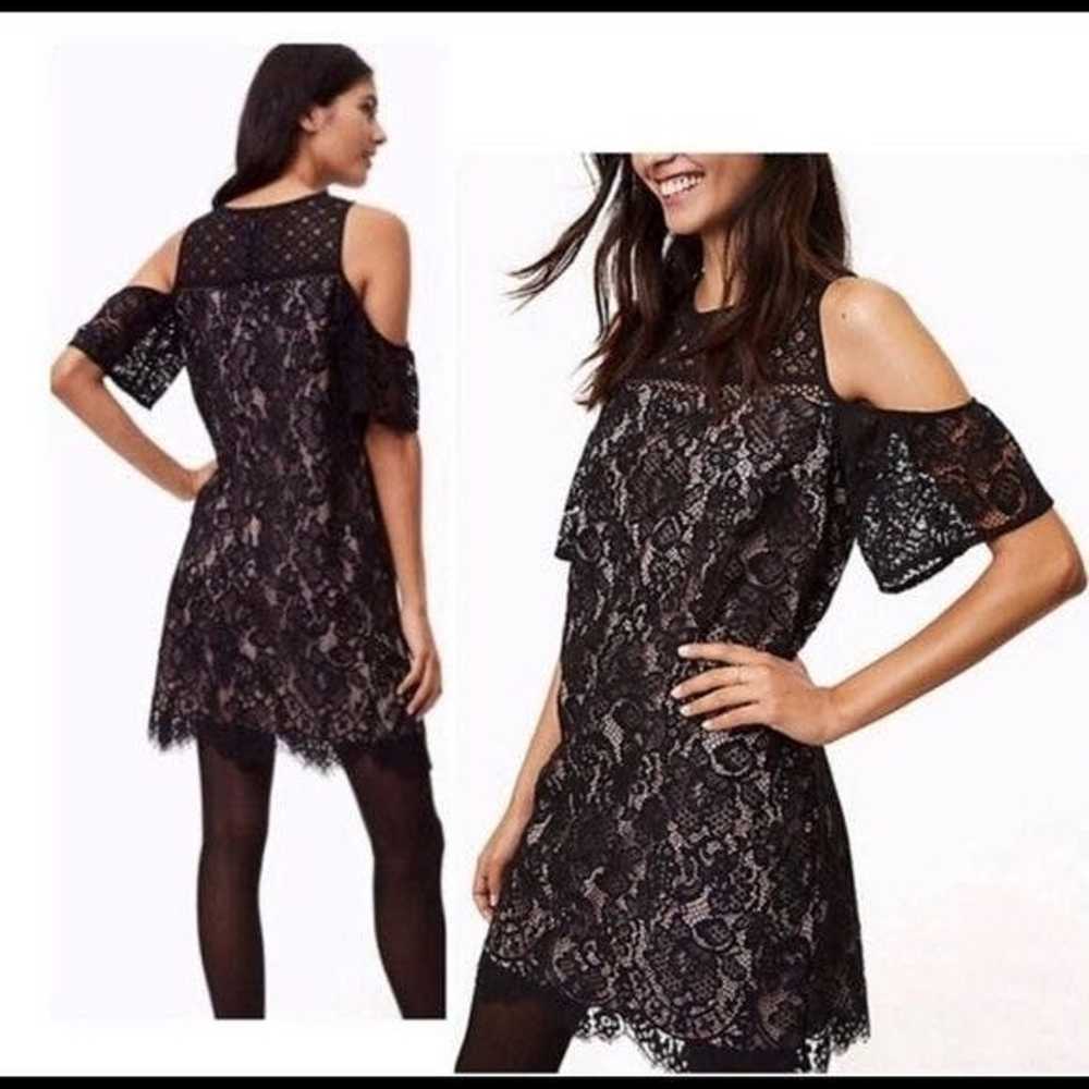 Other Loft Lace Cold Shoulder Black Dress Size 12 - image 7
