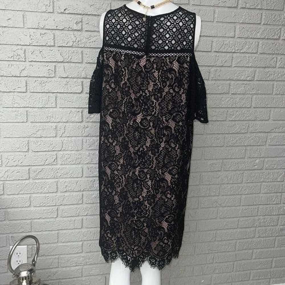 Other Loft Lace Cold Shoulder Black Dress Size 12 - image 9