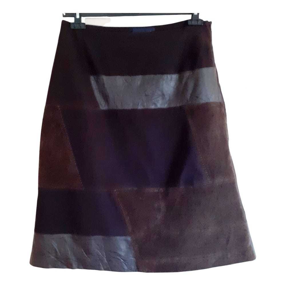 Piazza Sempione Leather mid-length skirt - image 1