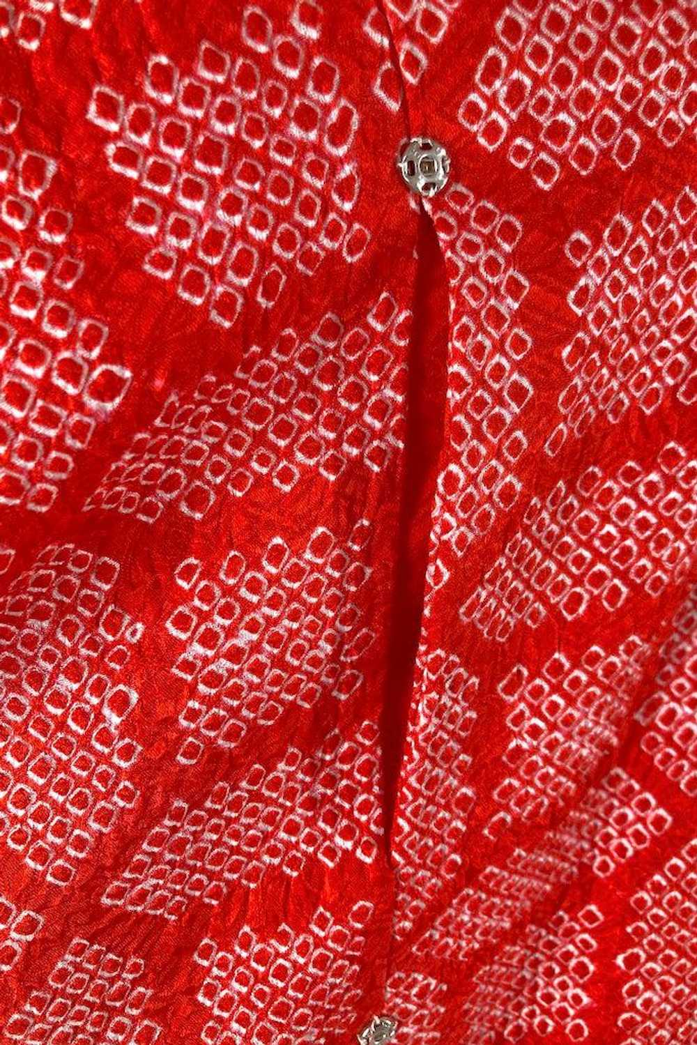 Vintage Red Shibori Silk Kimono Jacket - image 4