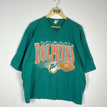 CustomCat Miami Dolphins Retro NFL T-Shirt Ash / S