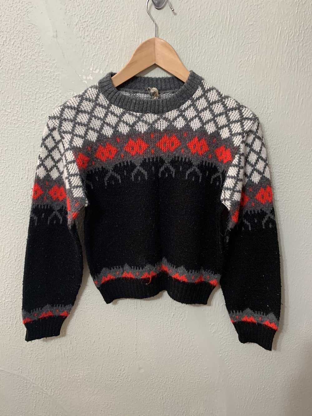 Coloured Cable Knit Sweater × Vintage Vintage 70s… - image 1