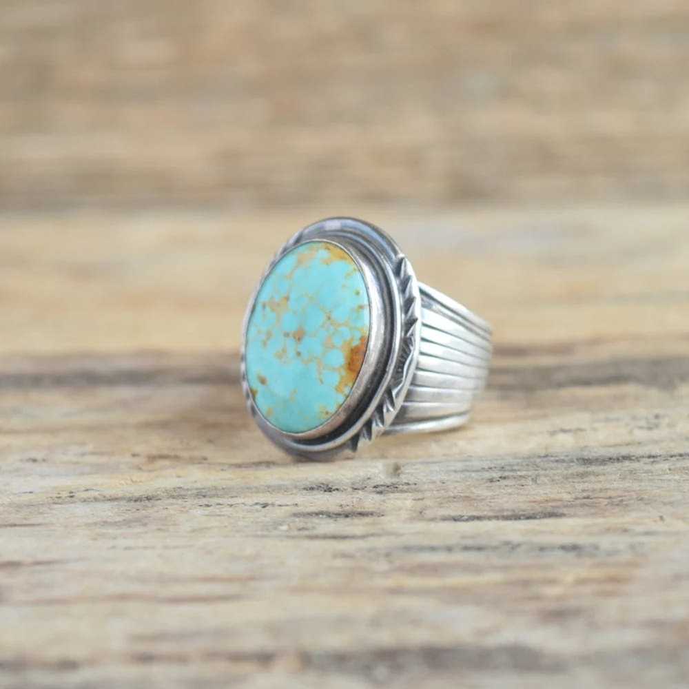 Navajo Will Denetdale Navajo Turquoise Ring - Siz… - image 1