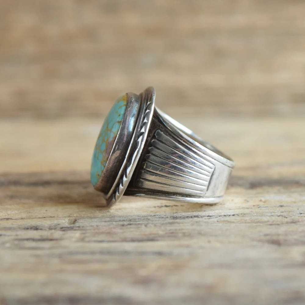 Navajo Will Denetdale Navajo Turquoise Ring - Siz… - image 3