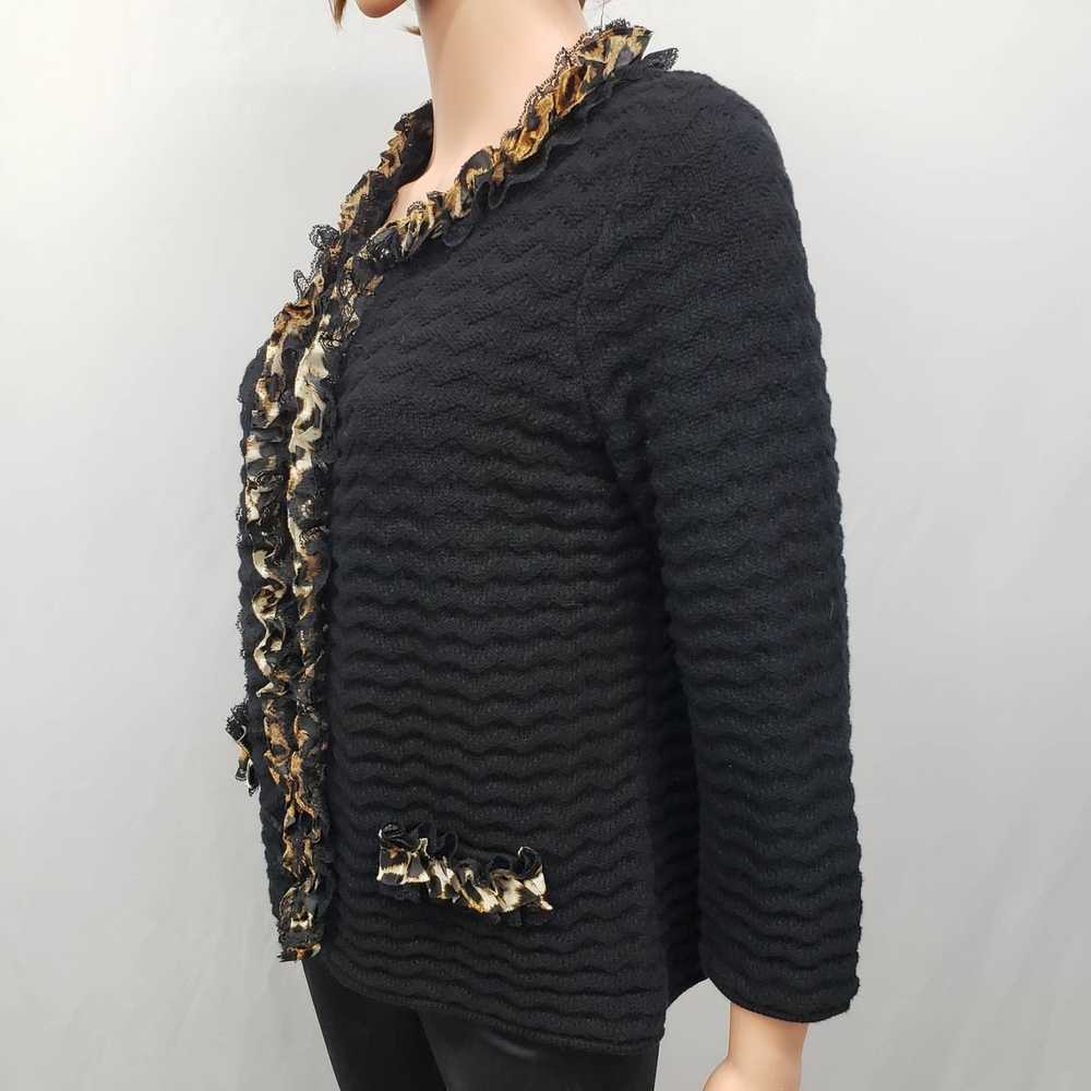 Chicos Chicos Cardigan Sweater Animal Print Lace … - image 4