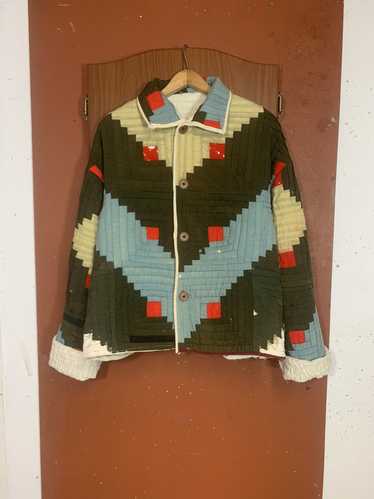 Custom Antique 1887 Handmade Cabin Quilt Jacket