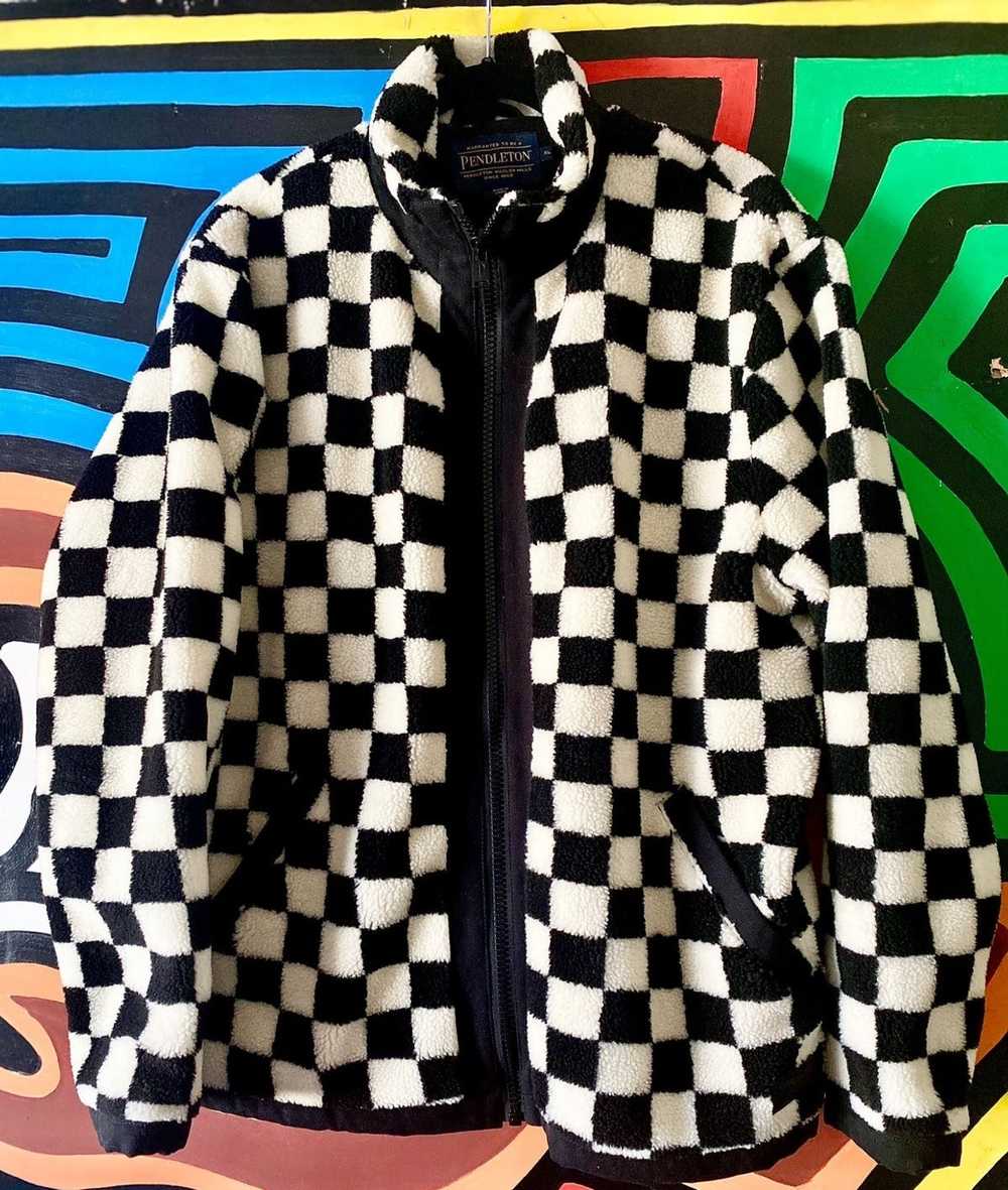 Pendleton × Vintage Rare checkered Pendleton flee… - image 1