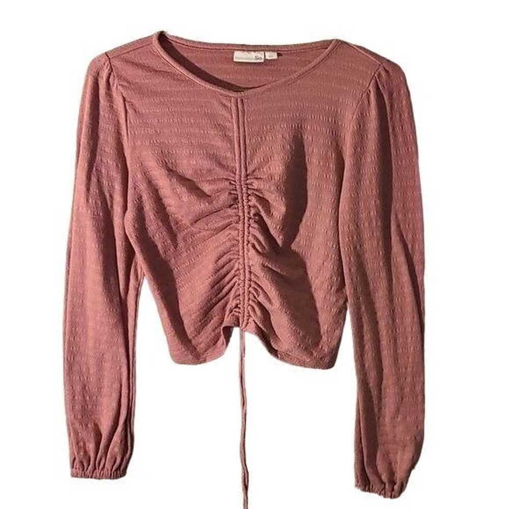 Other SO Large Pink Ruched Cropped Casual Top - image 1