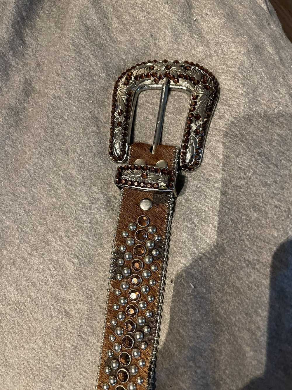 B.B. Simon B.B. Simon Belt brown Crystal Belt - image 3