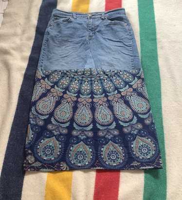 Vintage Vintage Y2K Denim and Cotton Midi Skirt