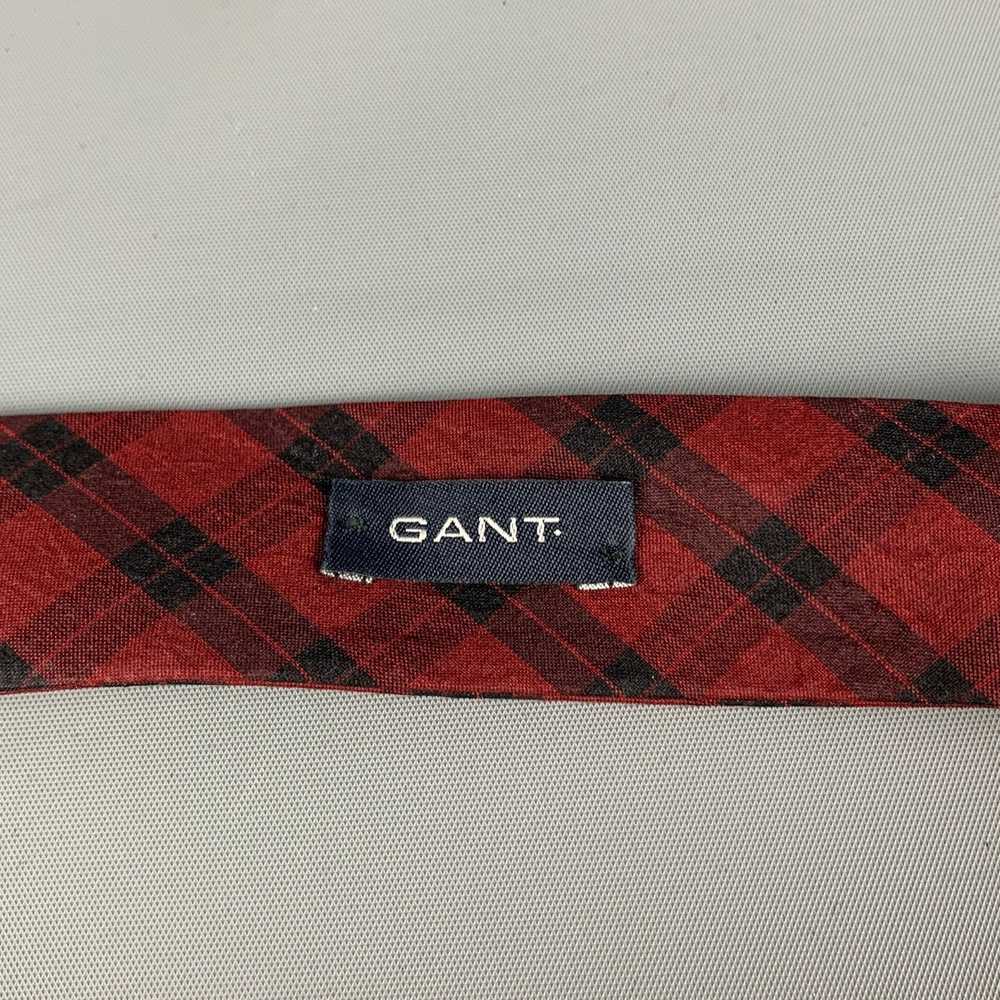 Gant One Burgundy Black Plaid Ribbon Belt - image 4