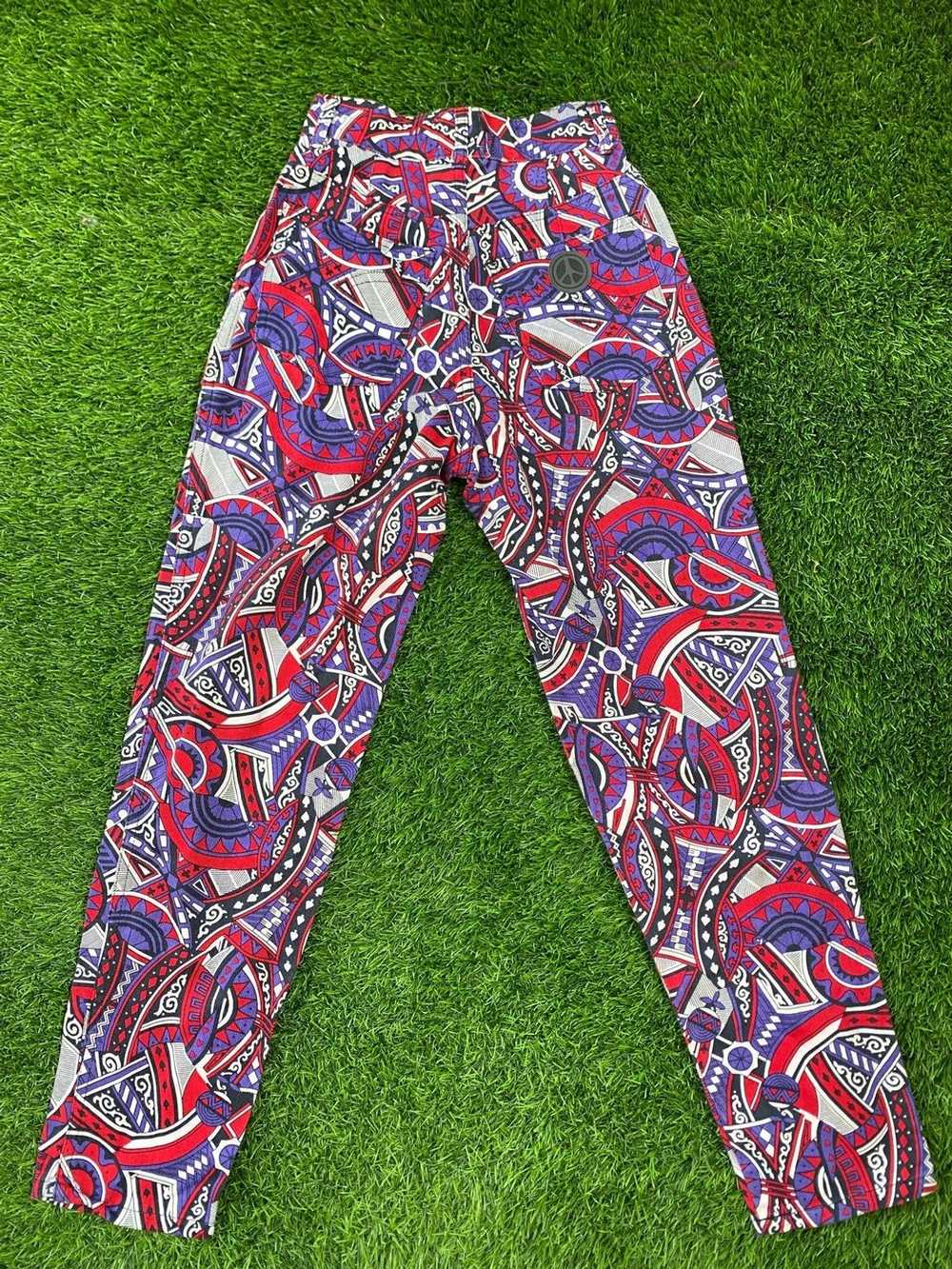 パンツ Moschino High-Waisted Trousers With Decorative Buttons Vintage Moschino Jeans Trousers Floral High Waist Tapered