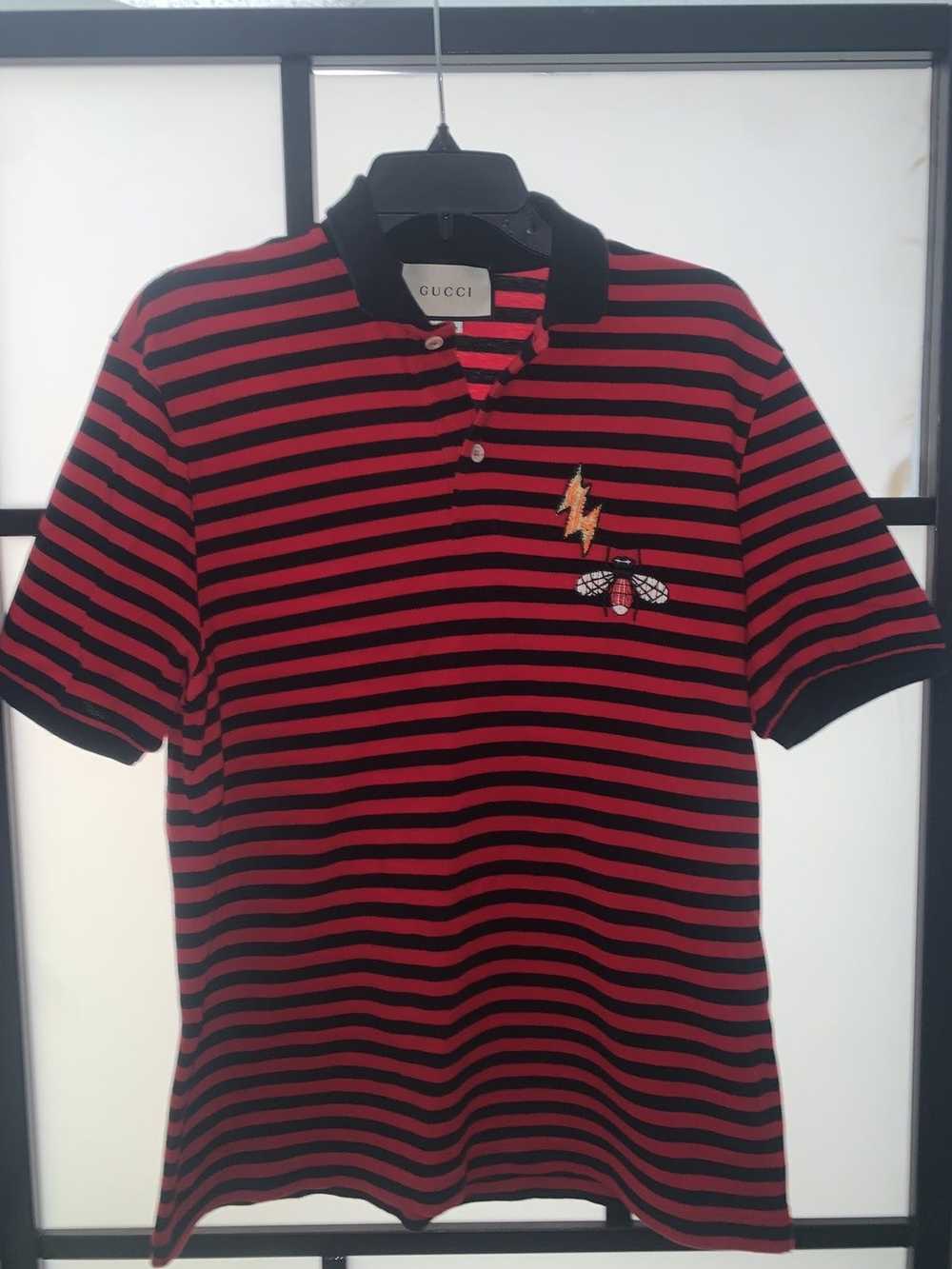 Gucci Gucci Stretch Cotton Striped Polo Shirt - image 1