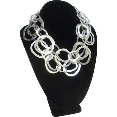 Sterling Silver Art Brut Necklace circa 1970s' - image 1