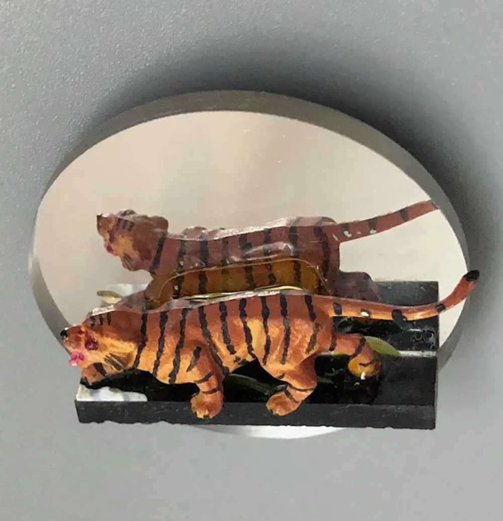 Wild tiger on mirror brooch wildlife animal jewel… - image 4