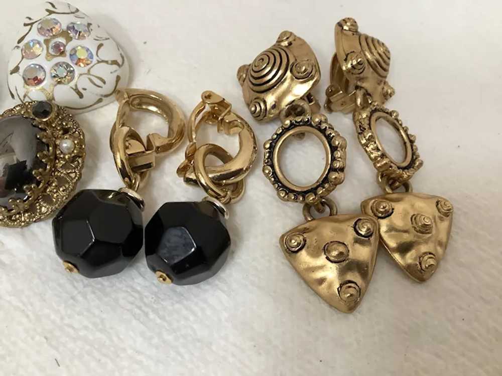 Lot of Four Pair Vintage Clip Earrings - image 5