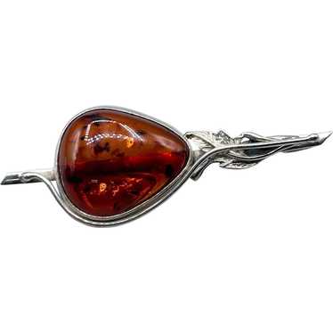 Silver pendant/brooch with drop - Gem