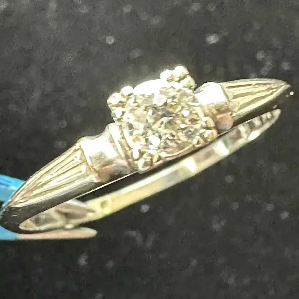 White Gold Diamond Solitaire Ring - image 2