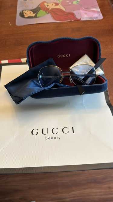 Gucci Gucci Gold Frame Blue Lenses Authentic Sungl