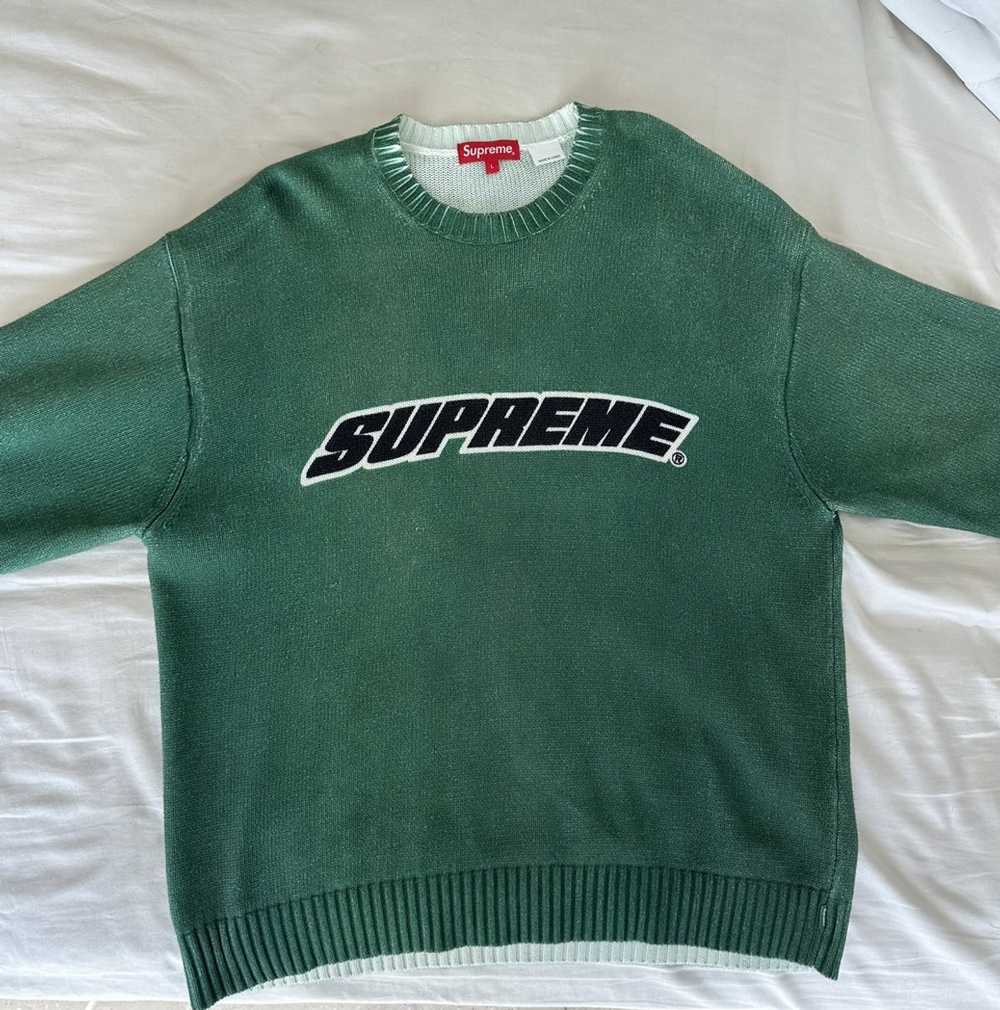 Supreme Supreme Printed Washed Sweater “Olive” - image 1