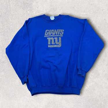 NY Giants Shirt Adult Medium Blue NFL Crewneck Long Sleeve Mens