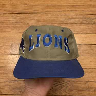 Vintage Detroit Lions Leather Hat // Two Tone Modern Made in 