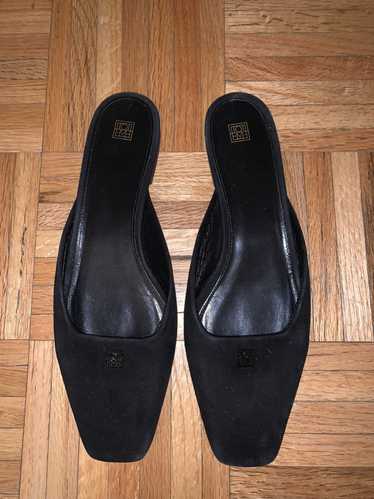 Toteme TOTEME velvet square-toe flat mules