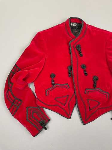 STUNNING VELVET CROPPED BOLERO JACKET EMBROIDERED 