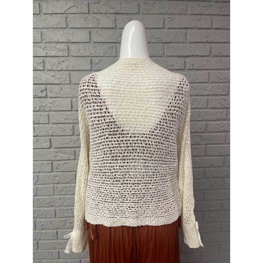 Other Rewind Ivory Open Front Open Knit Lace-Up S… - image 2