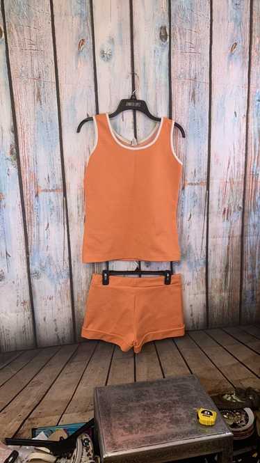Vintage Vintage Two-Piece Orange Shorts & Tank Siz