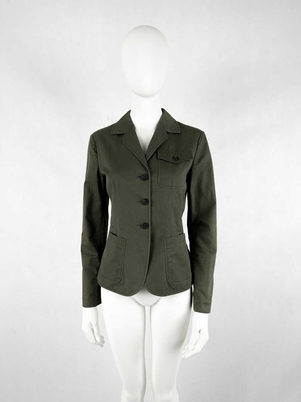 Prada Prada olive green blazer jacket - image 2