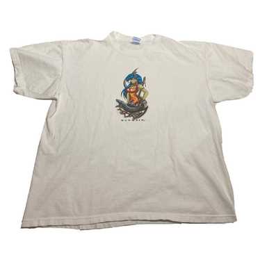 Vintage 90's Hook Ups Skateboarding Hula Girl Anime Tee