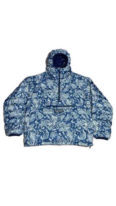 オリジナル Supreme Paisley Blue Zip Half Down Micro ダウン