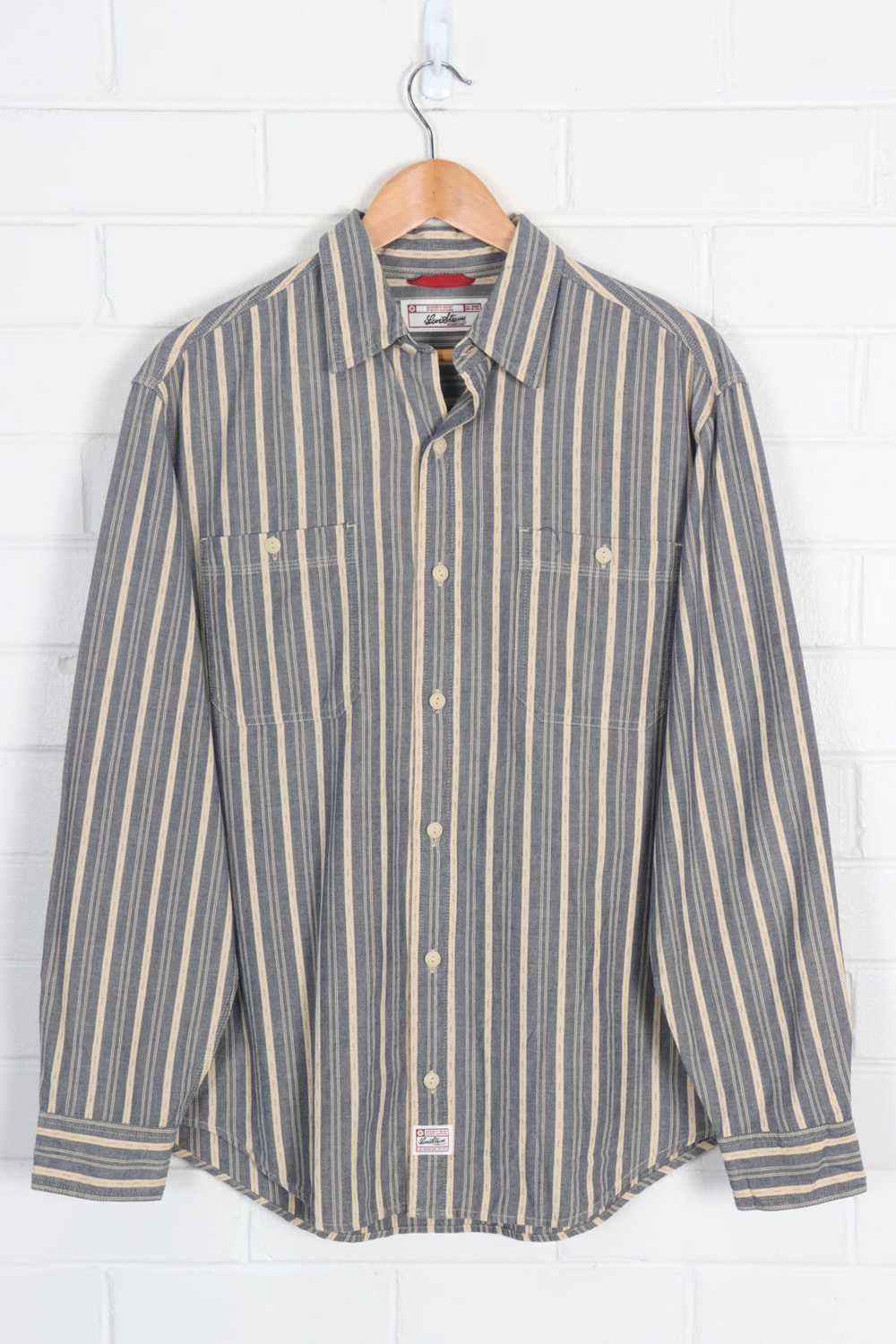 LEVI'S Blue & Beige Striped Button Up Long Sleeve… - image 1