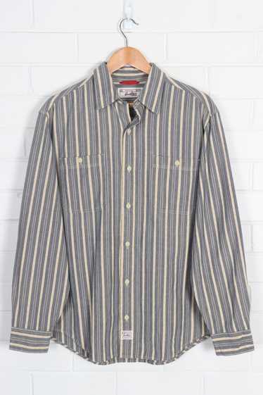 LEVI'S Blue & Beige Striped Button Up Long Sleeve… - image 1