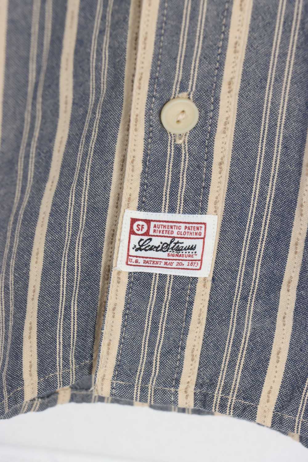 LEVI'S Blue & Beige Striped Button Up Long Sleeve… - image 2