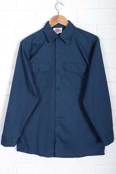 DICKIES Blue Long Sleeve Work Shirt USA Made (M) - image 1