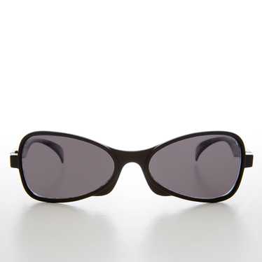 Black Angular Futuristic Style Vintage Sunglasses 