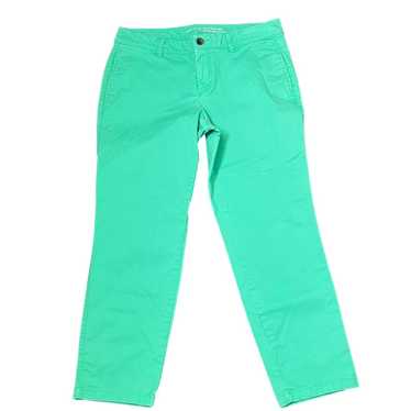 gap women's size 8 khakis vintage rolled crop solid green pants straight  leg