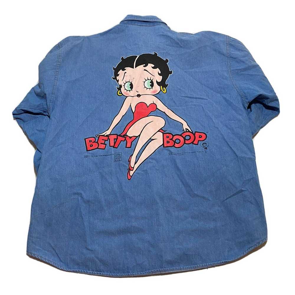 Vintage Vintage 90s Ladies Denim Betty Boop Shirt… - image 1