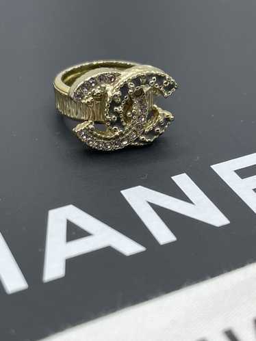 Chanel Chanel Rhinestone Timeless Statement Gold T