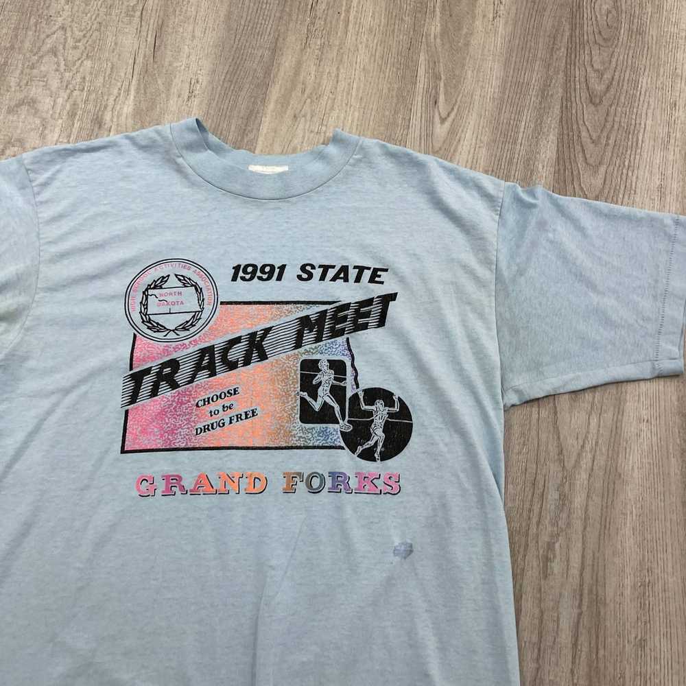 Hanes VINTAGE 1991 State Track Meet Single Stitch… - image 2