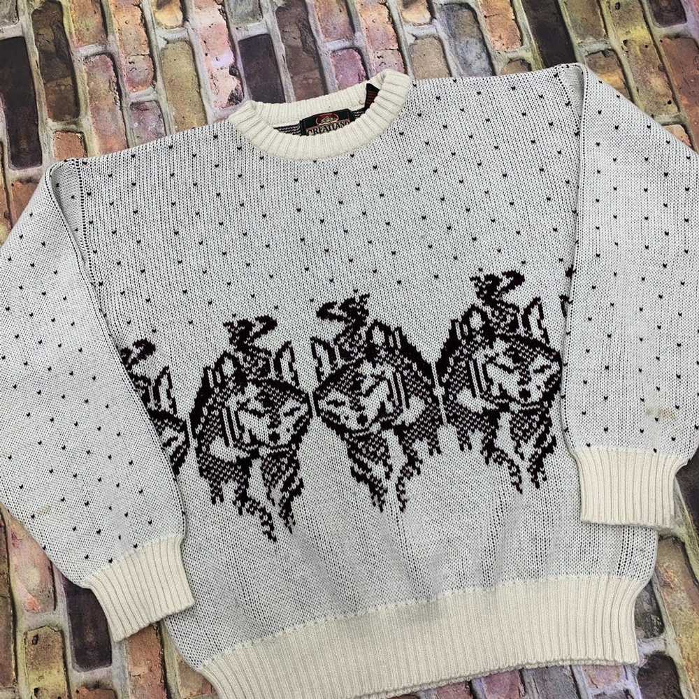 Vintage Vintage wolves sweater - image 3