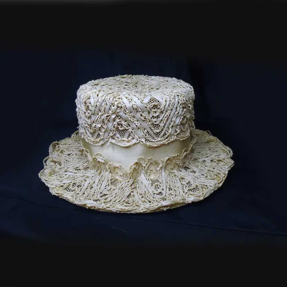 Straw Boater Hat Extra Fancy Cottagecore Raffia M… - image 5