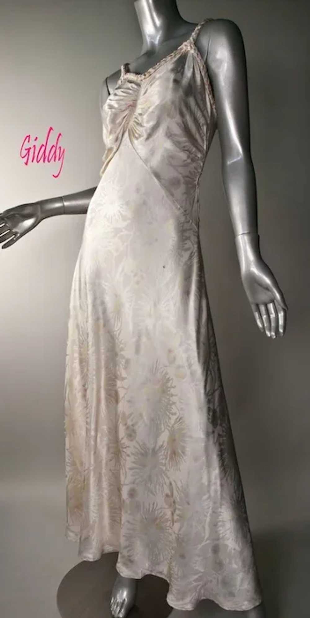 Beautiful 1930's Rayon Satin Bias Cut Gown - image 2