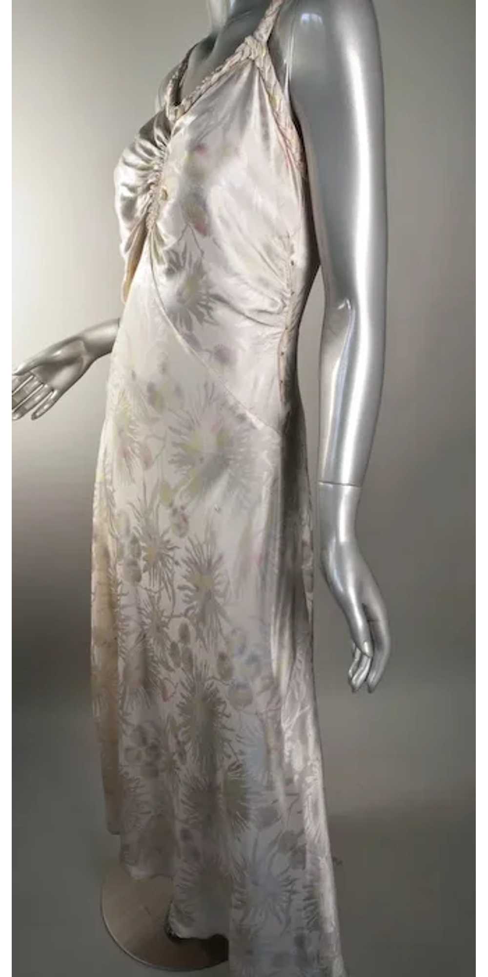 Beautiful 1930's Rayon Satin Bias Cut Gown - image 5