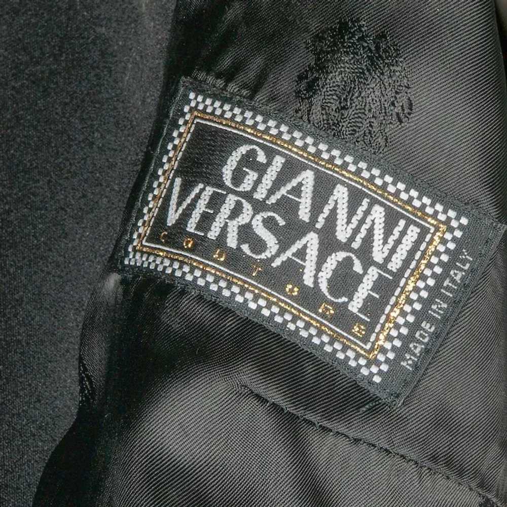 1996 Gianni Versace Couture Black Sequin Tuxedo S… - image 8