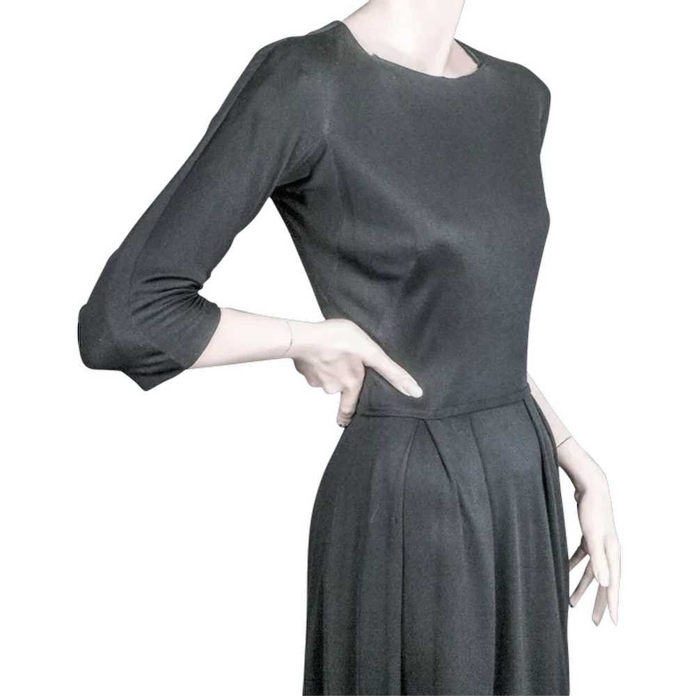 Mainbocher Classic Black Silk Jersey Dress ca 1960 - image 1