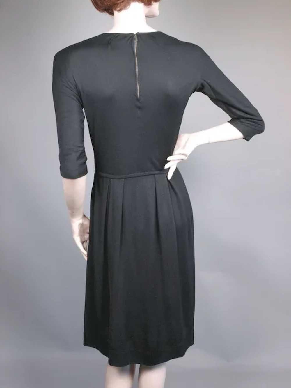 Mainbocher Classic Black Silk Jersey Dress ca 1960 - image 5